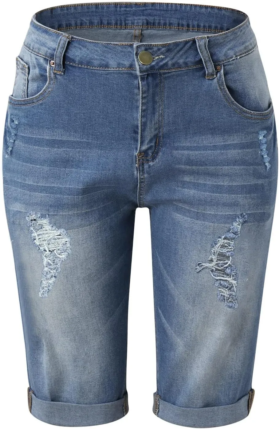 Denim Shorts for Women Stylish High Waisted Jean Shorts 2024 Summer Hem Distressed Short Jeans Causal Comfy Jean Shorts