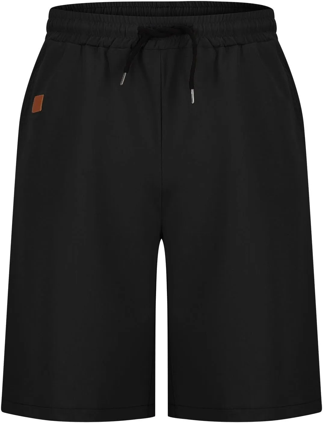 Dgoopd Mens Shorts Casual Stretch Cotton Athletic Summer Beach Shorts Elastic Waist Drawstring Casual Shorts with Pocket