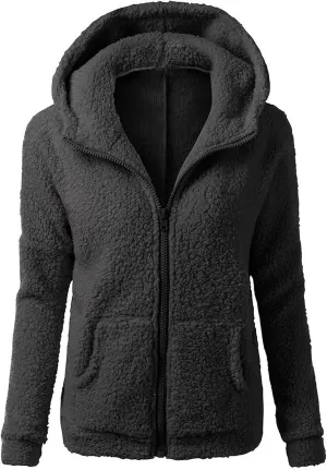Fall Jackets for women 2024 Faux Fur Sherpa Jacket Fuzzy Hooded Jacket Winter Coats Shearling Outwear Shaggy Coat