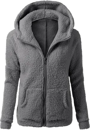 Fall Jackets for women 2024 Faux Fur Sherpa Jacket Fuzzy Hooded Jacket Winter Coats Shearling Outwear Shaggy Coat