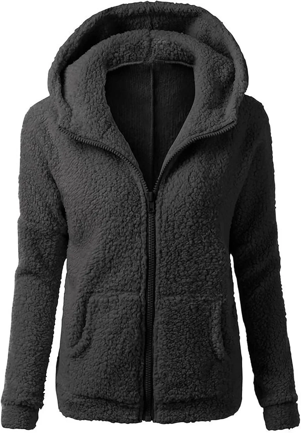 Fall Jackets for women 2024 Faux Fur Sherpa Jacket Fuzzy Hooded Jacket Winter Coats Shearling Outwear Shaggy Coat