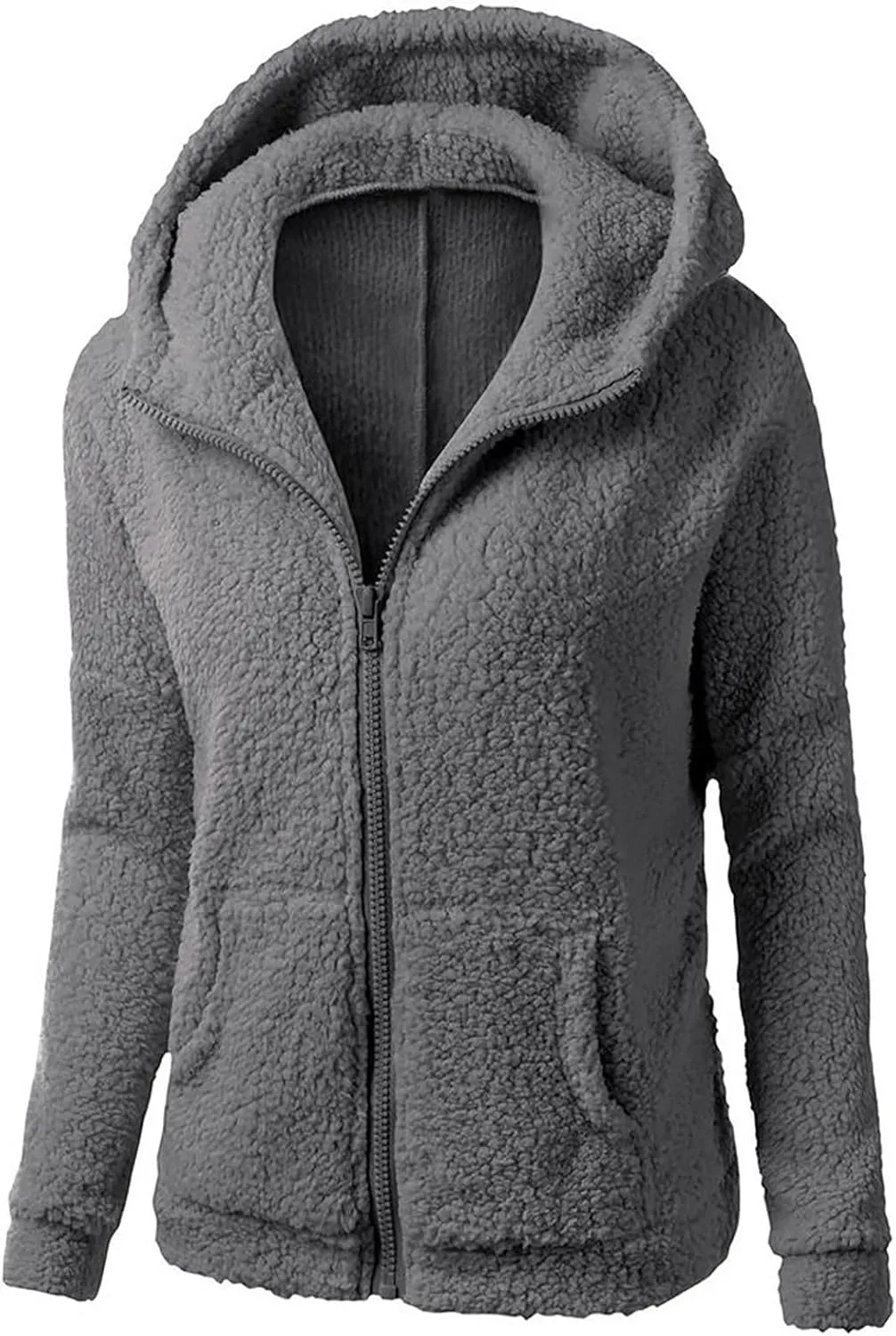 Fall Jackets for women 2024 Faux Fur Sherpa Jacket Fuzzy Hooded Jacket Winter Coats Shearling Outwear Shaggy Coat