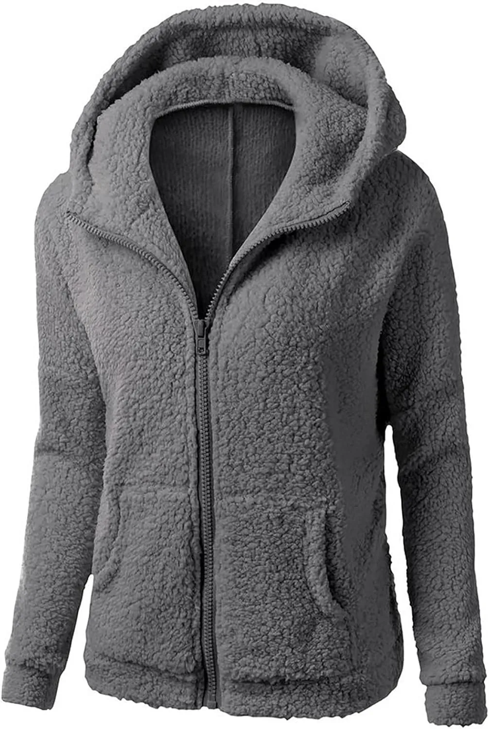 Fall Jackets for women 2024 Faux Fur Sherpa Jacket Fuzzy Hooded Jacket Winter Coats Shearling Outwear Shaggy Coat
