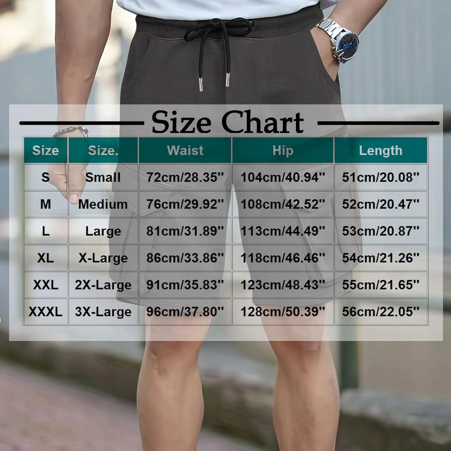 Fashion Cargo Shorts for Men Multi-Pocket Zipper Men's Pants Casual Loose Solid Color Shorts
