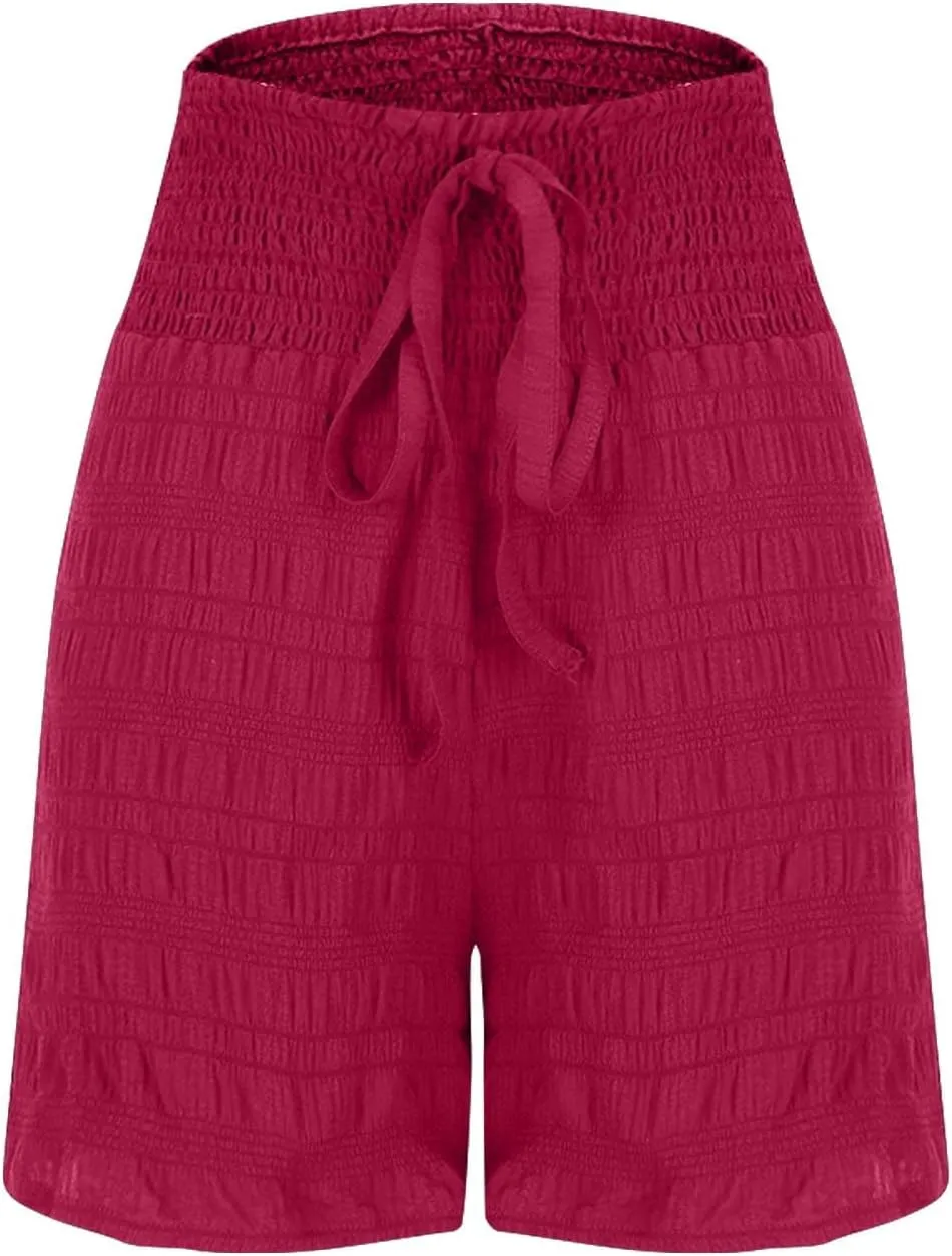 Fashion Flowy Shorts for Women High Waisted Wide Leg Shorts Ruffle Hem Flared Flowy Shorts 2024 Dressy Summer Shorts