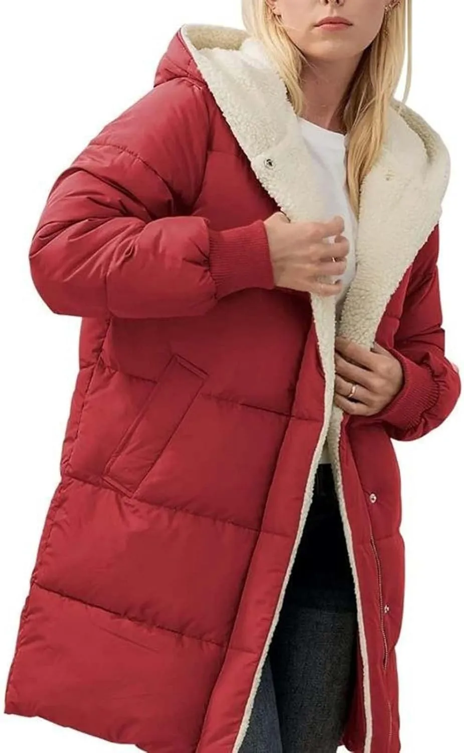 Faux fur Hood Snow Parka Hooded Puffer Jacket Lightweight Winter Coat Winter Puffer Coats Womens Winter Jacket Warm