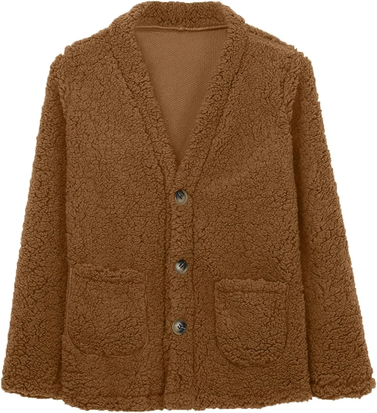Fleece Jackets for Women Fuzzy Open Front Oversized Cardigan Hooded Sherpa Jacket Fluffy Winter Coats with Pockets