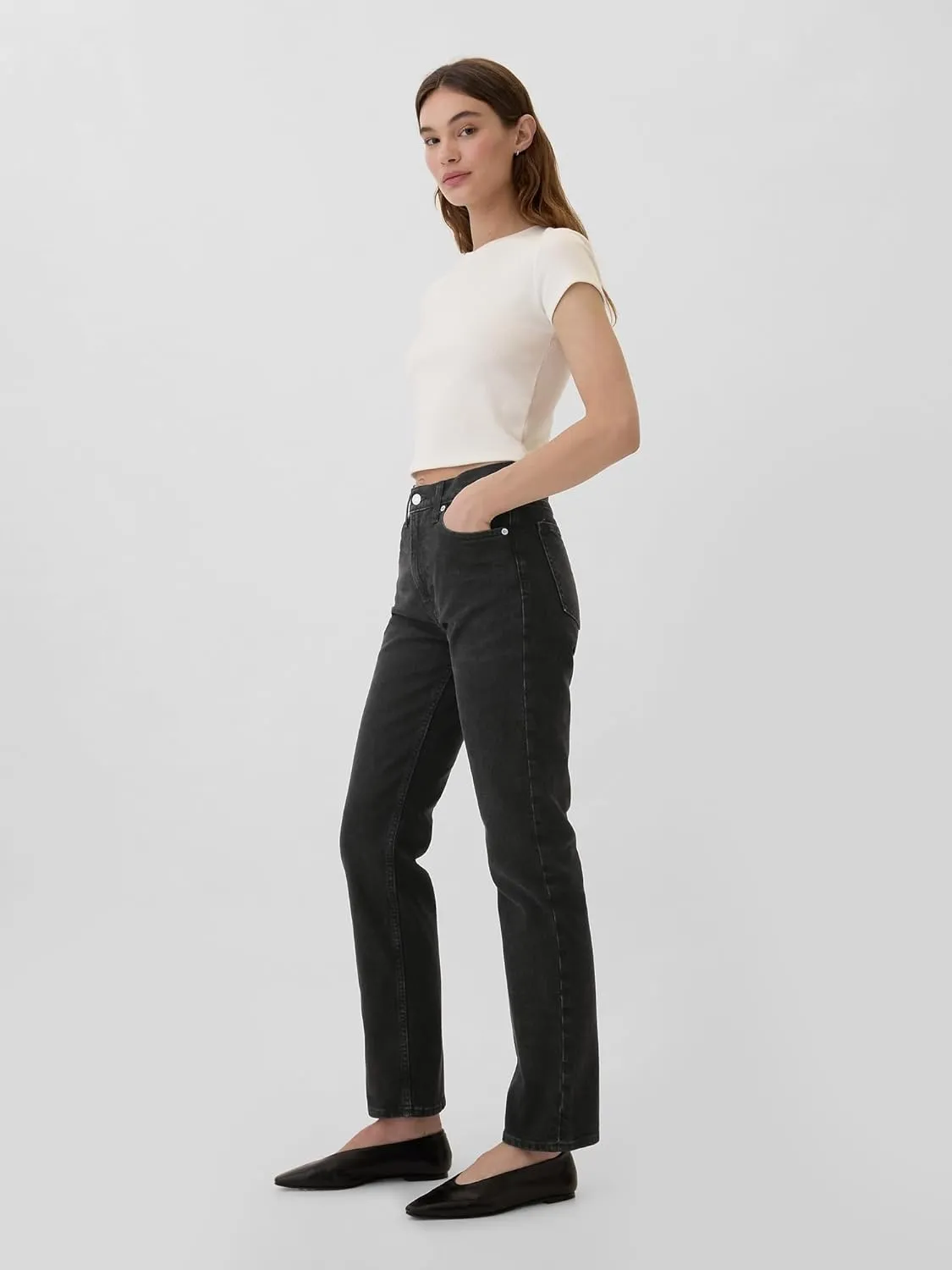 GAP Women's High Rise Straight Fit Denim Jeans