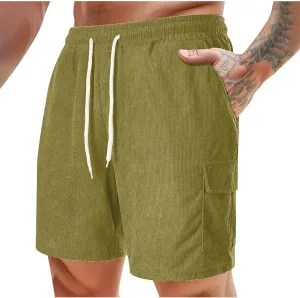 generic Men's Shorts Casual Summer Vacation Shorts Men Lounge Shorts Summer Spring Corduroy Shorts Relaxed Fit Elastic Waist