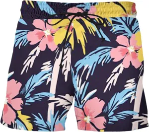 Hawaii Shorts for Men Fashion Printed Elastic Waist Drawstring Lounge Pant Loose Fit Lightweight Beach Surfing Shorts