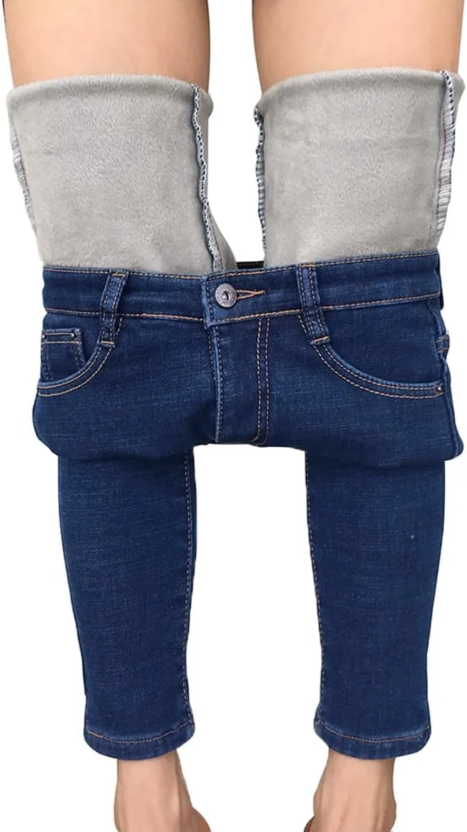 heipeiwa Women's Winter Jeans Fleece Lined Jeans Thermal Thick Skinny Denim Pants Slim Stretch Warm Jeggings