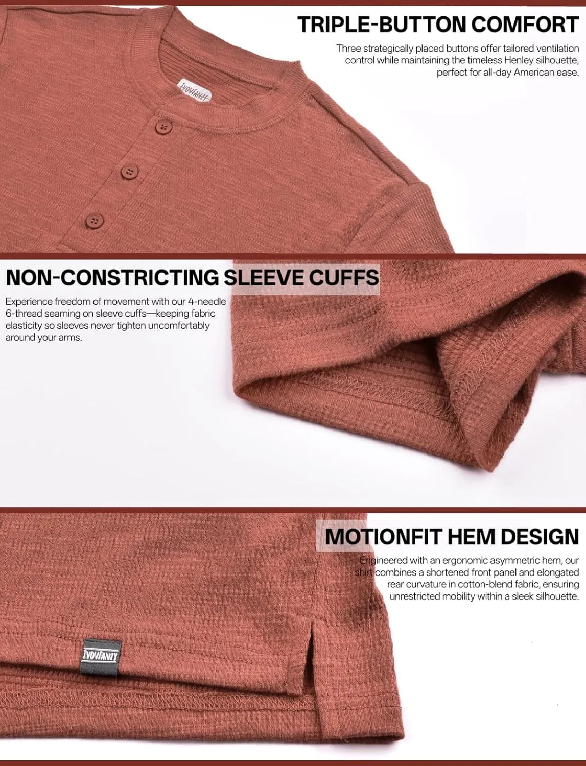 Henley Shirts for Men Short Sleeve Casual Cotton Button-Up T-Shirt - Classic Crew Neck Basic Tee