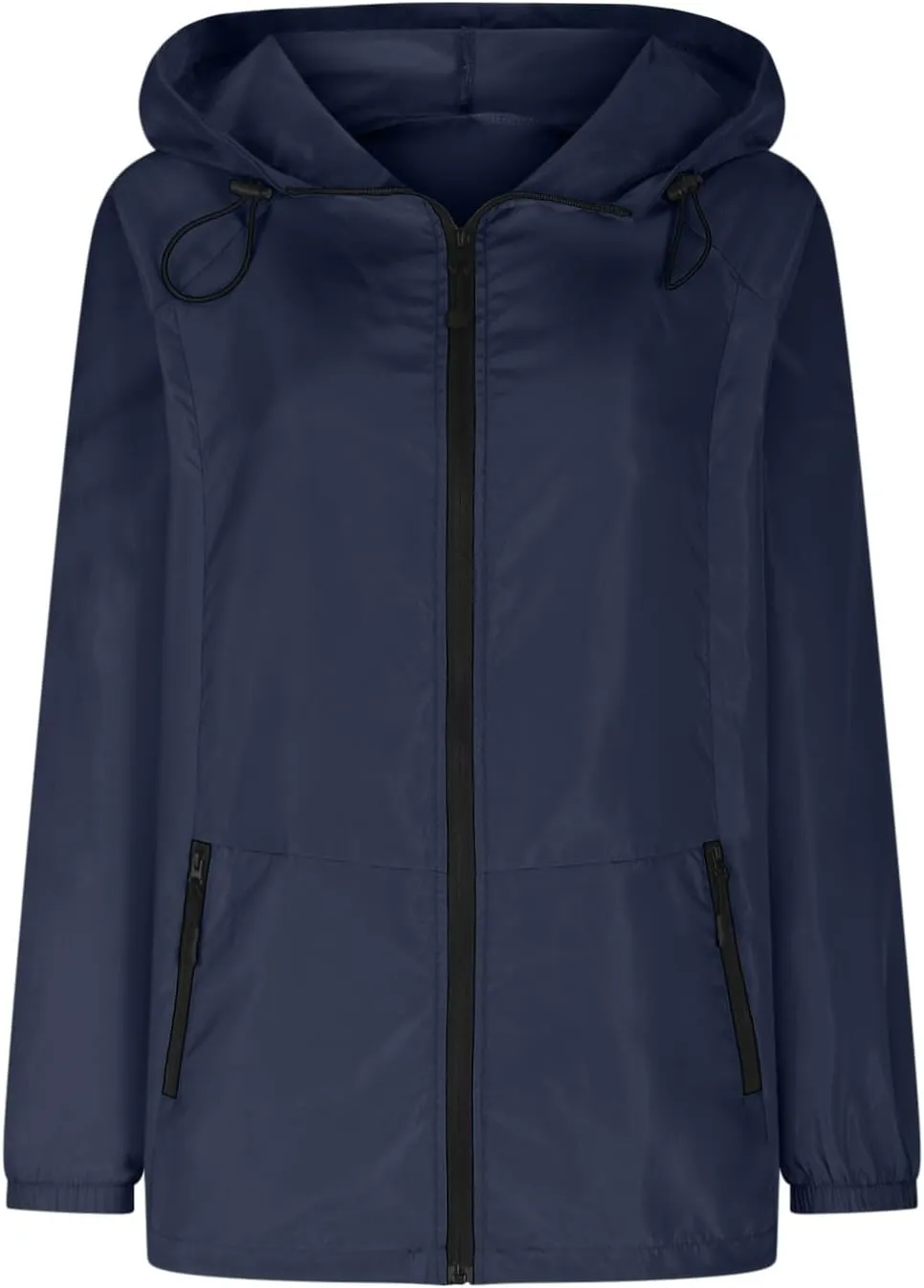 Hooded Rain Jacket for Women Lightweight Waterproof Windbreaker Jacket Packable Rain Coats with Pockets