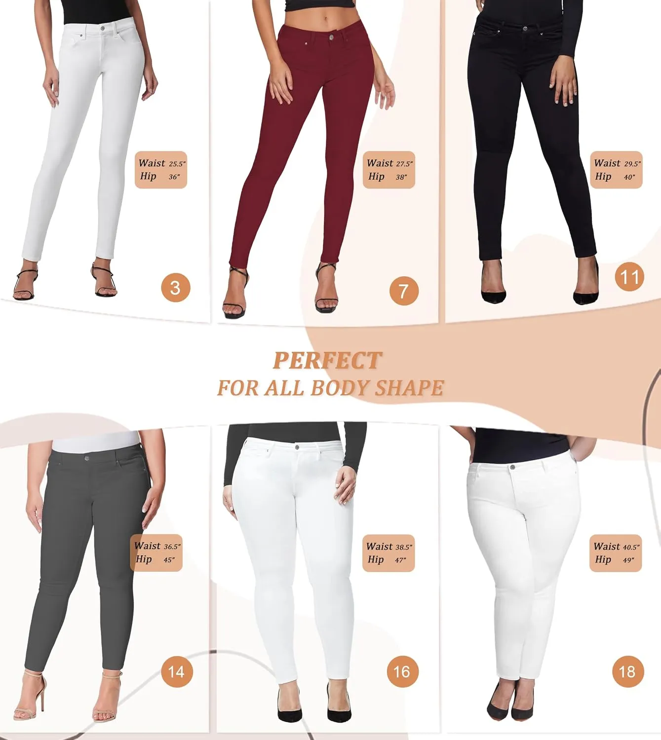Hybrid & Company Womens Super Stretch Comfy Denim Skinny Jeans