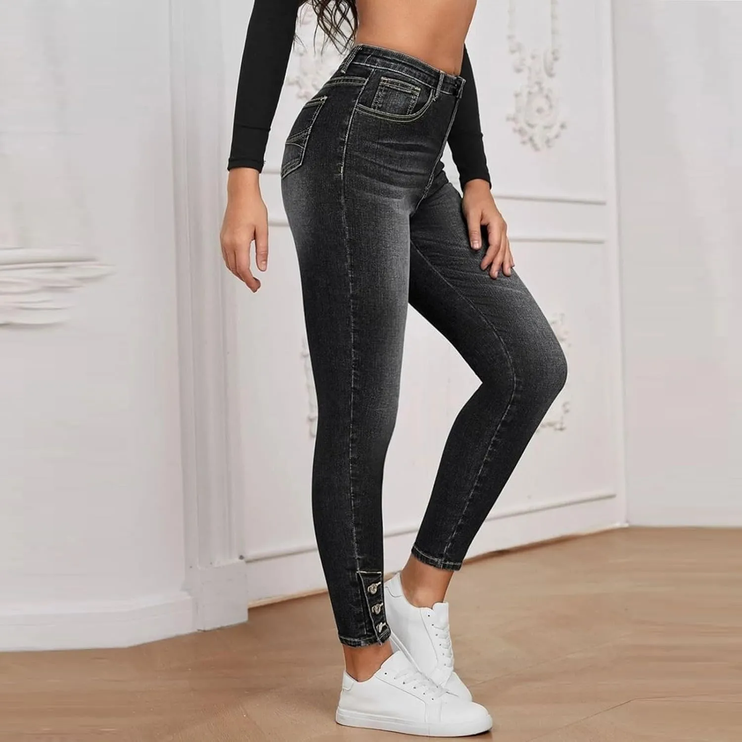Jeans for Women Trendy 2024 Flare/Wide Leg Jeans High Waisted Stretch Baggy Jeans for Women Plus Size Denim Pants
