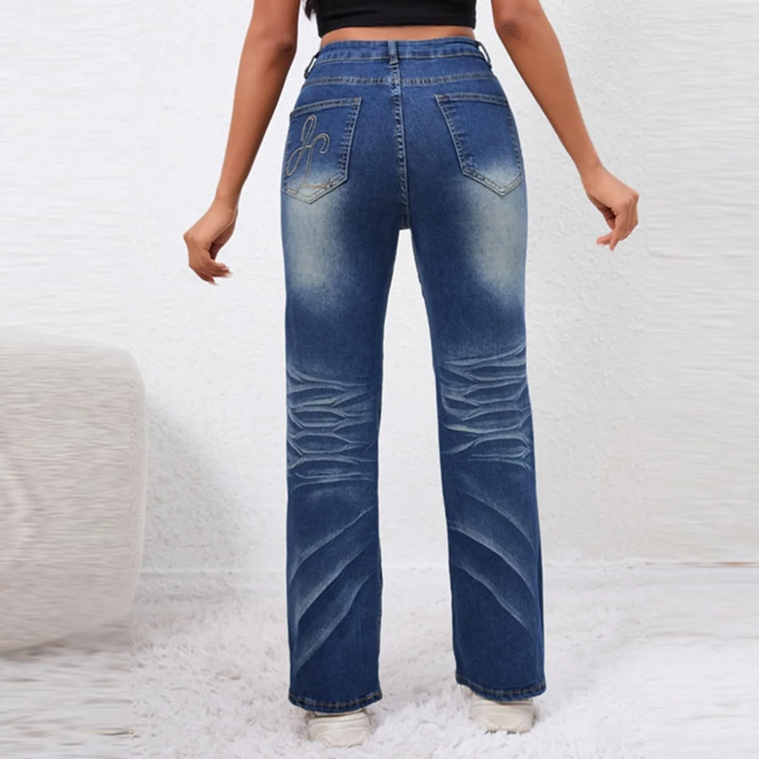 Jeans for Women Trendy 2024 Flare/Wide Leg Jeans High Waisted Stretch Baggy Jeans for Women Plus Size Denim Pants