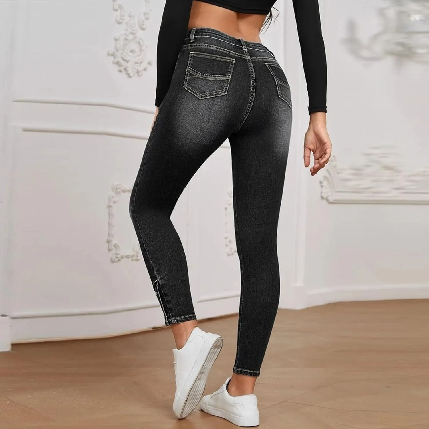 Jeans for Women Trendy 2024 Flare/Wide Leg Jeans High Waisted Stretch Baggy Jeans for Women Plus Size Denim Pants