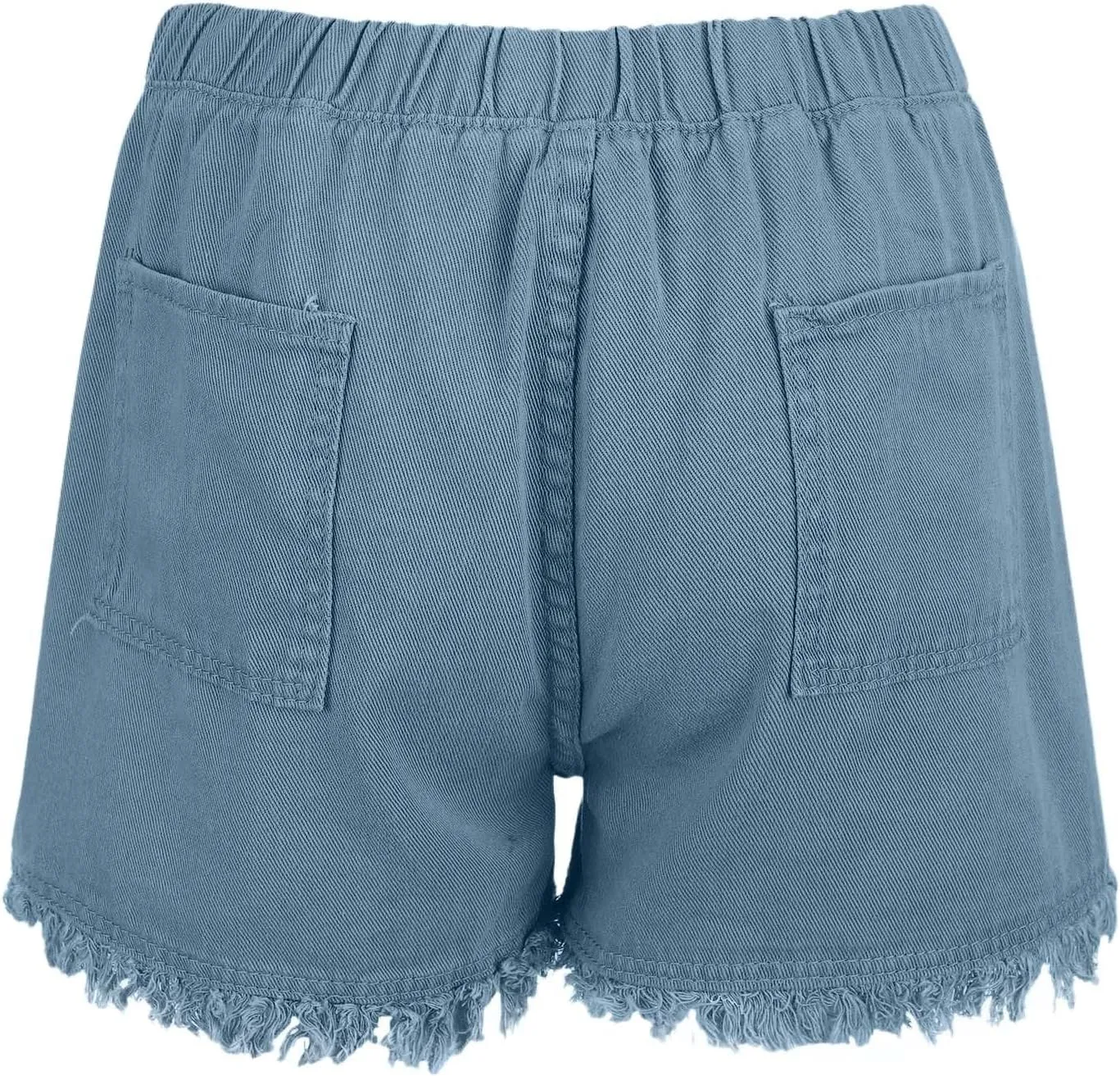 Jeans Shorts Women High Elastic Waisted Stretchy Fringed Denim Shorts Classic Fit Baggy Drawstring Summer Casual Jorts