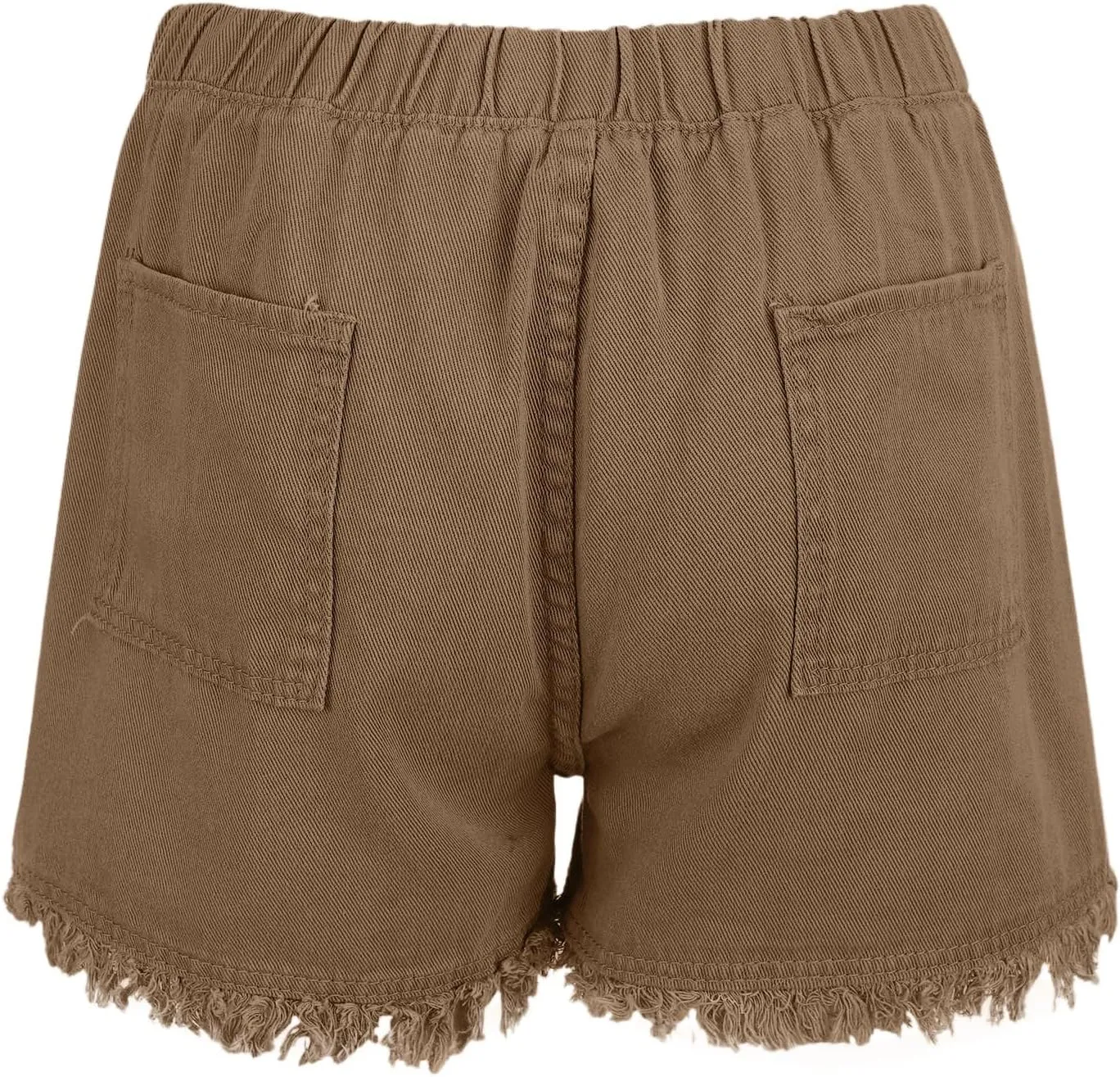 Jeans Shorts Women High Elastic Waisted Stretchy Fringed Denim Shorts Classic Fit Baggy Drawstring Summer Casual Jorts