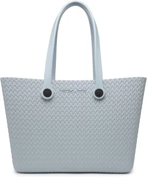 JEN & CO. Carrie All Textured Tote - Large Utility Bag, Grocery, Beach, Rubber Tote Bags with Interchangeable Straps