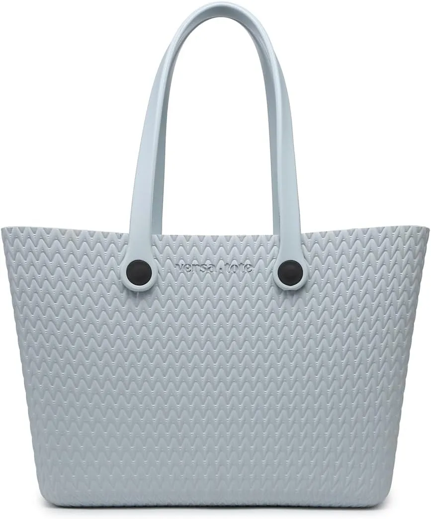 JEN & CO. Carrie All Textured Tote - Large Utility Bag, Grocery, Beach, Rubber Tote Bags with Interchangeable Straps