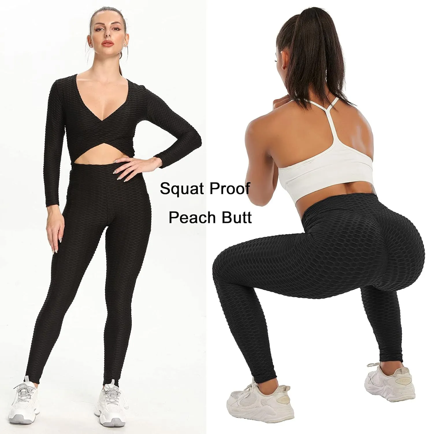 JGS1996 Butt Lifting Leggings for Women Tummy Control Workout Yoga Pants High Waisted Scrunch Booty Gym Tights