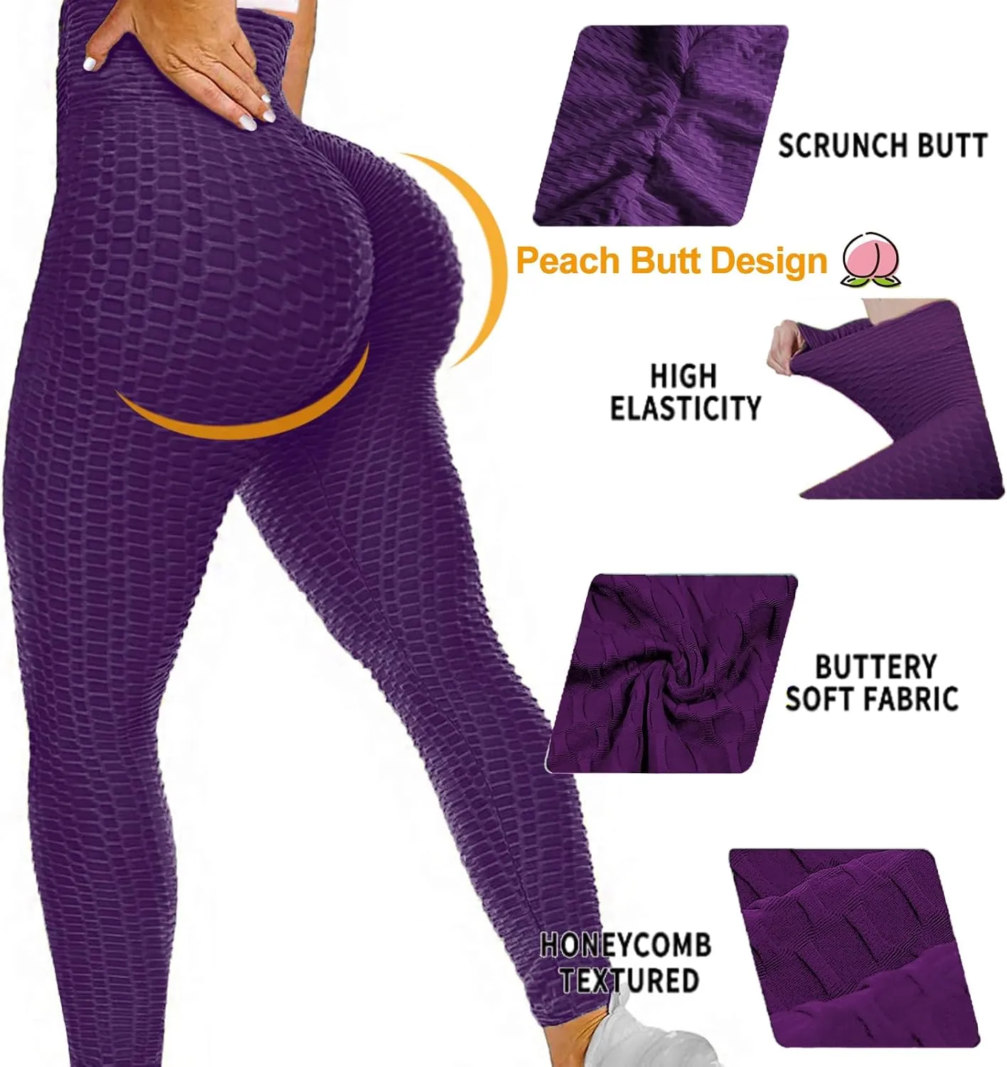 JGS1996 Butt Lifting Leggings for Women Tummy Control Workout Yoga Pants High Waisted Scrunch Booty Gym Tights