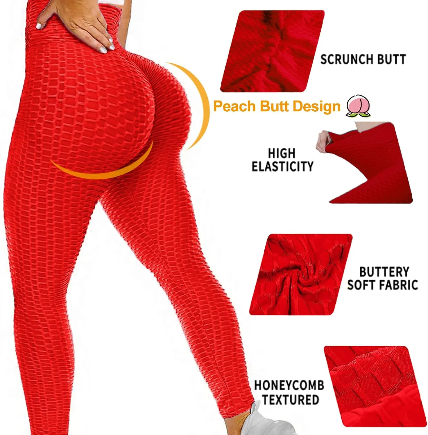 JGS1996 Butt Lifting Leggings for Women Tummy Control Workout Yoga Pants High Waisted Scrunch Booty Gym Tights