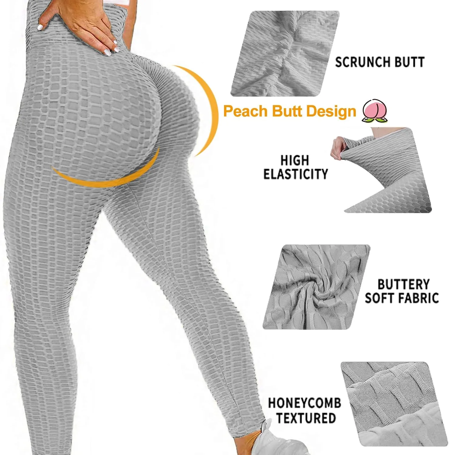 JGS1996 Butt Lifting Leggings for Women Tummy Control Workout Yoga Pants High Waisted Scrunch Booty Gym Tights