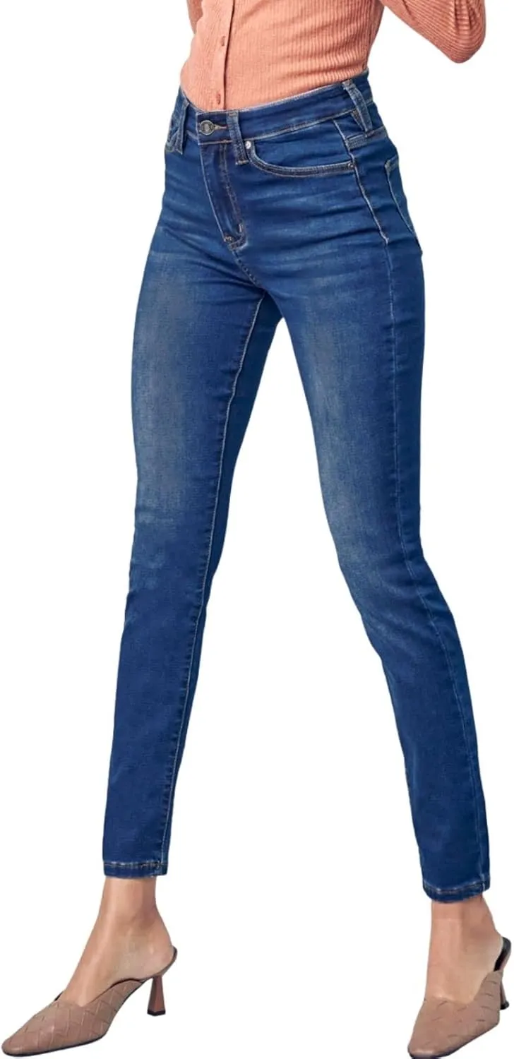 Kan Can HIGH Rise Dark WASH Super Skinny Jeans KC5002D