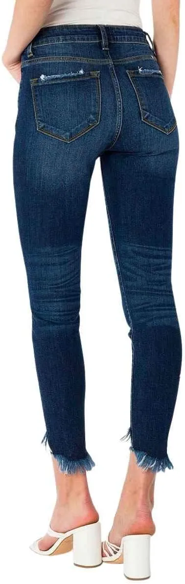 Kan Can Women's High Rise Ankle Skinny Jeans