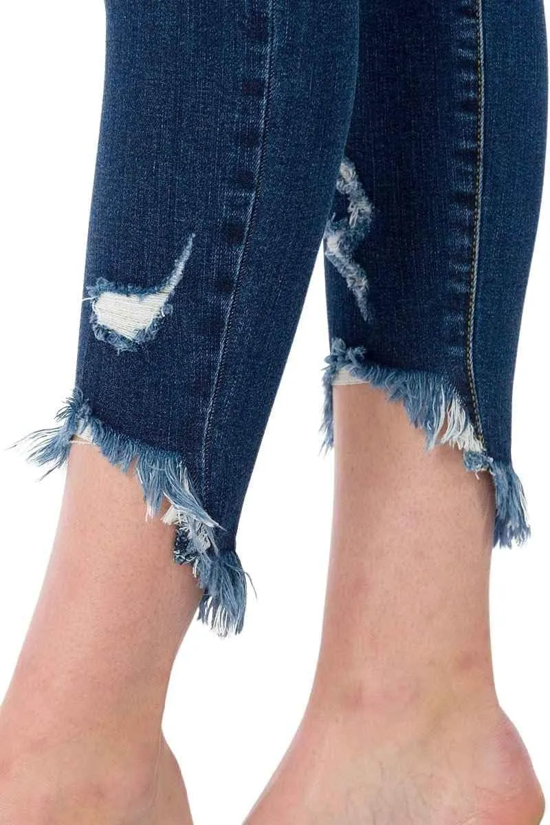 Kan Can Women's High Rise Ankle Skinny Jeans