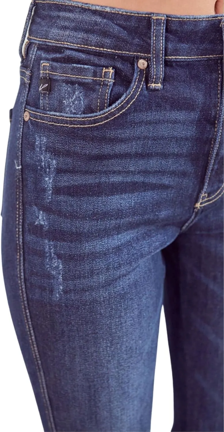 Kan Can Women's High Rise Flare Jeans - KC7340D