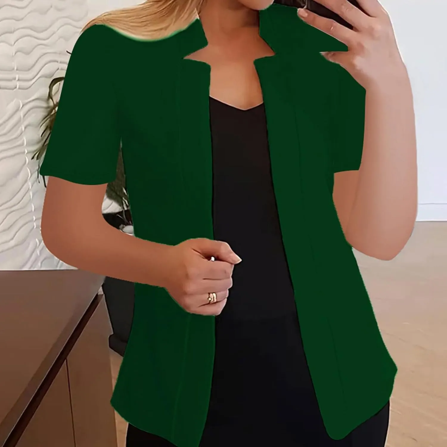 Ladies Blazers To Wear With Jeans Business for Women Top Cropped Prtite Plaid Jacket Loose With Pockets Top