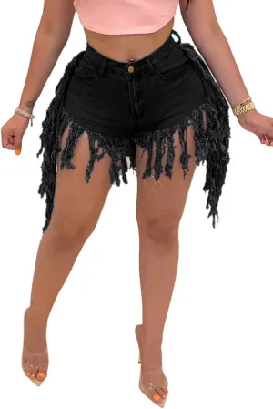 LaiyiVic Women's Denim Shorts High Waisted Frayed Raw Hem Ripped Short Jeans