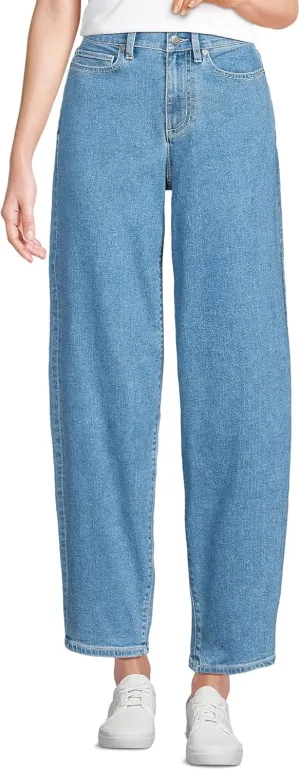 Lands' End Women's Recover High Rise Barrel Leg Ankle Jeans