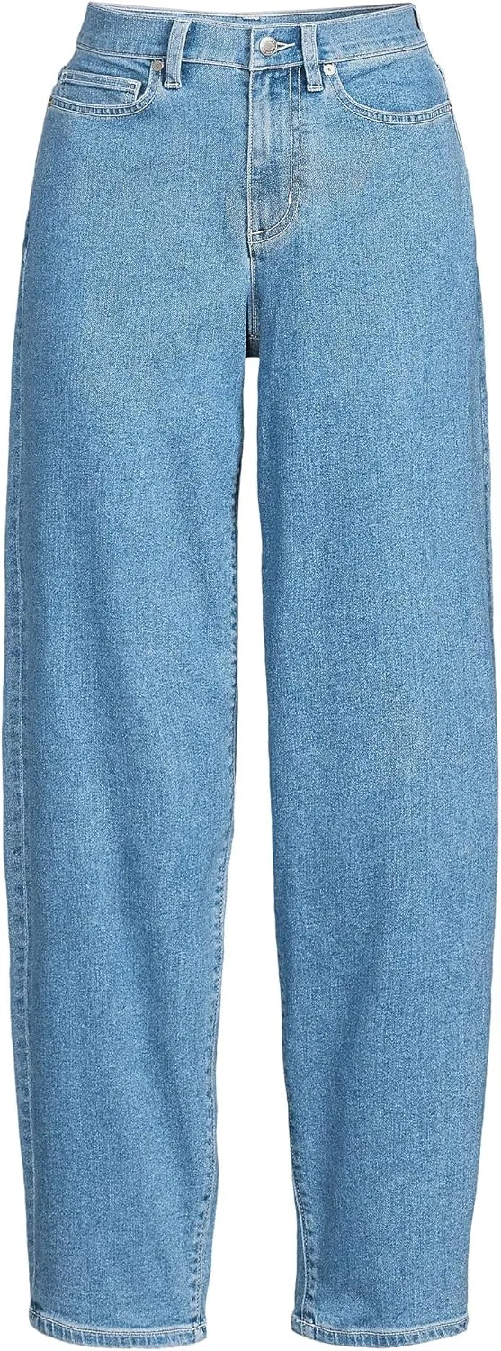 Lands' End Women's Recover High Rise Barrel Leg Ankle Jeans