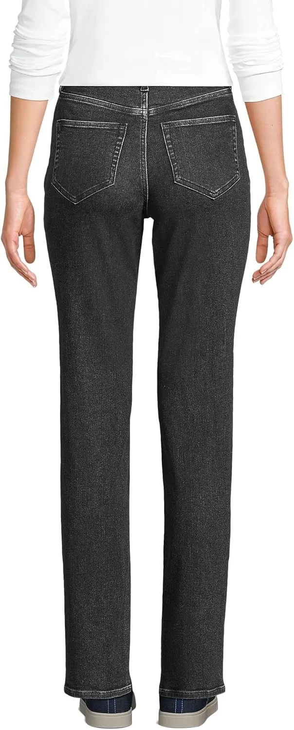 Lands' End Women's Recover High Rise Straight Leg Blue Jeans