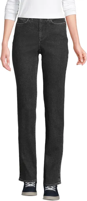 Lands' End Women's Recover High Rise Straight Leg Blue Jeans