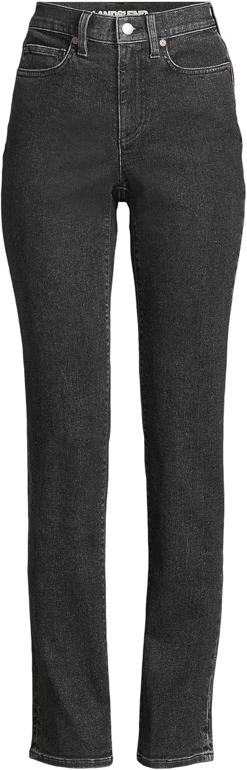 Lands' End Women's Recover High Rise Straight Leg Blue Jeans