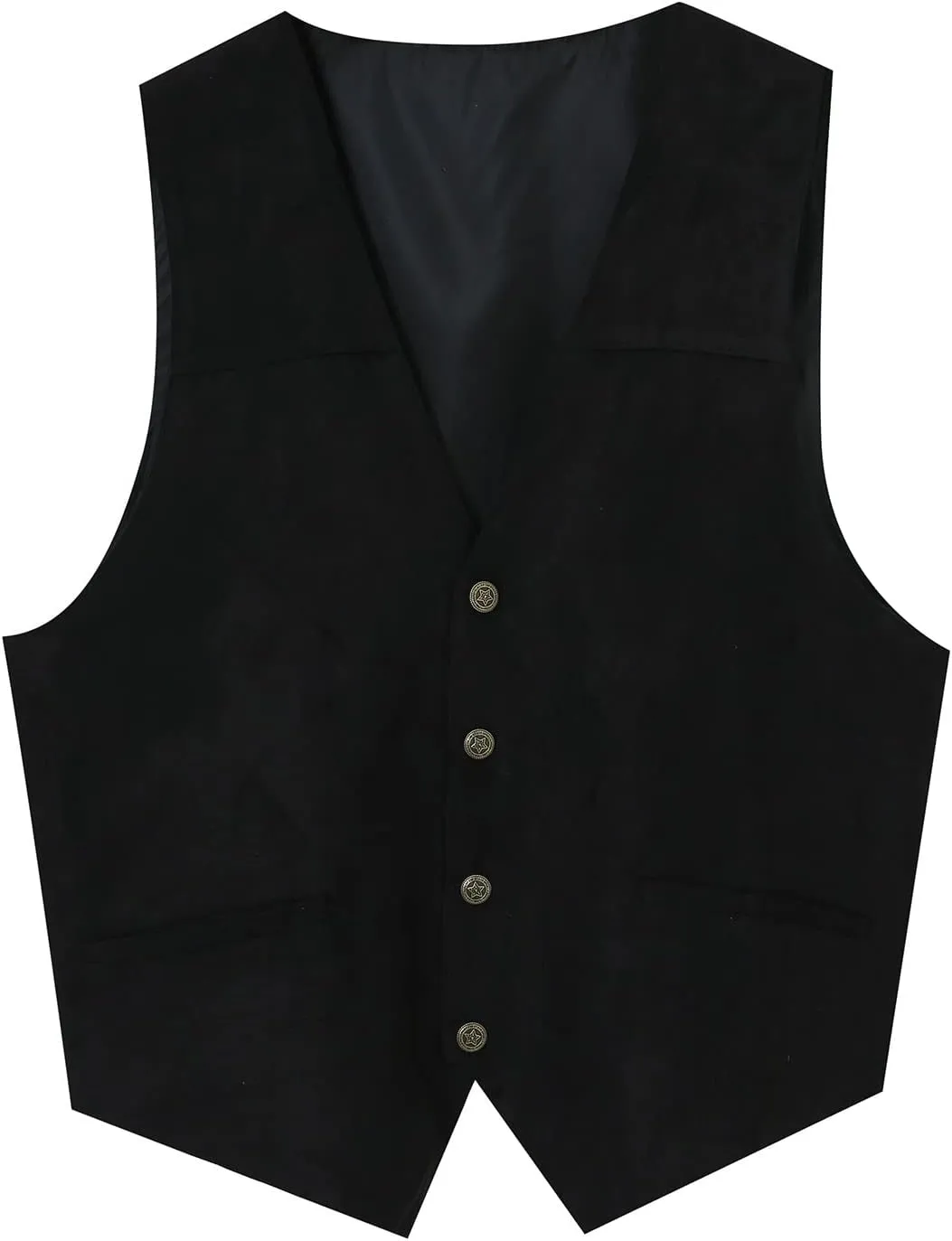 LCMTWX Running Vest For Men Suede Retro V Neck Solid Color Pocket Button Leather Vest Jacket Vest Red Vest For Men De