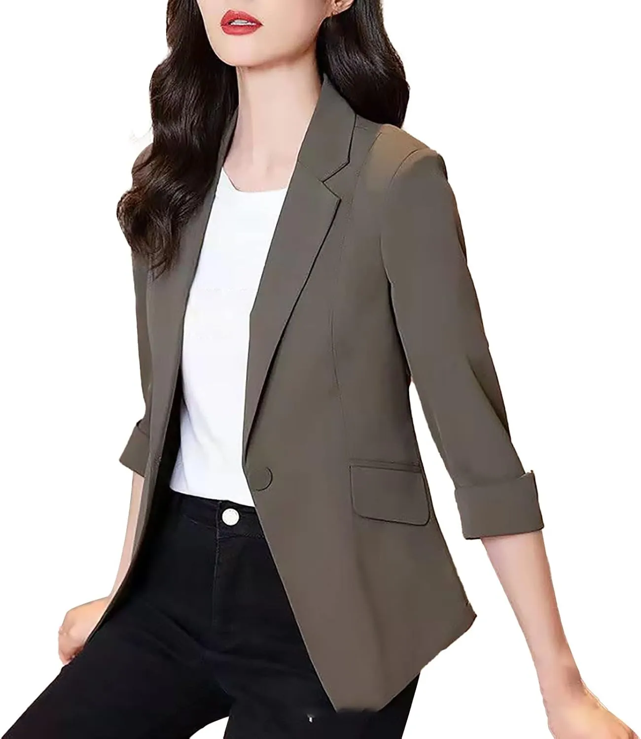 Lightweight Blazer for Women Office for Women Jacket Long Sleeve Work Fancy Top Loose Fit With Pockets Suit