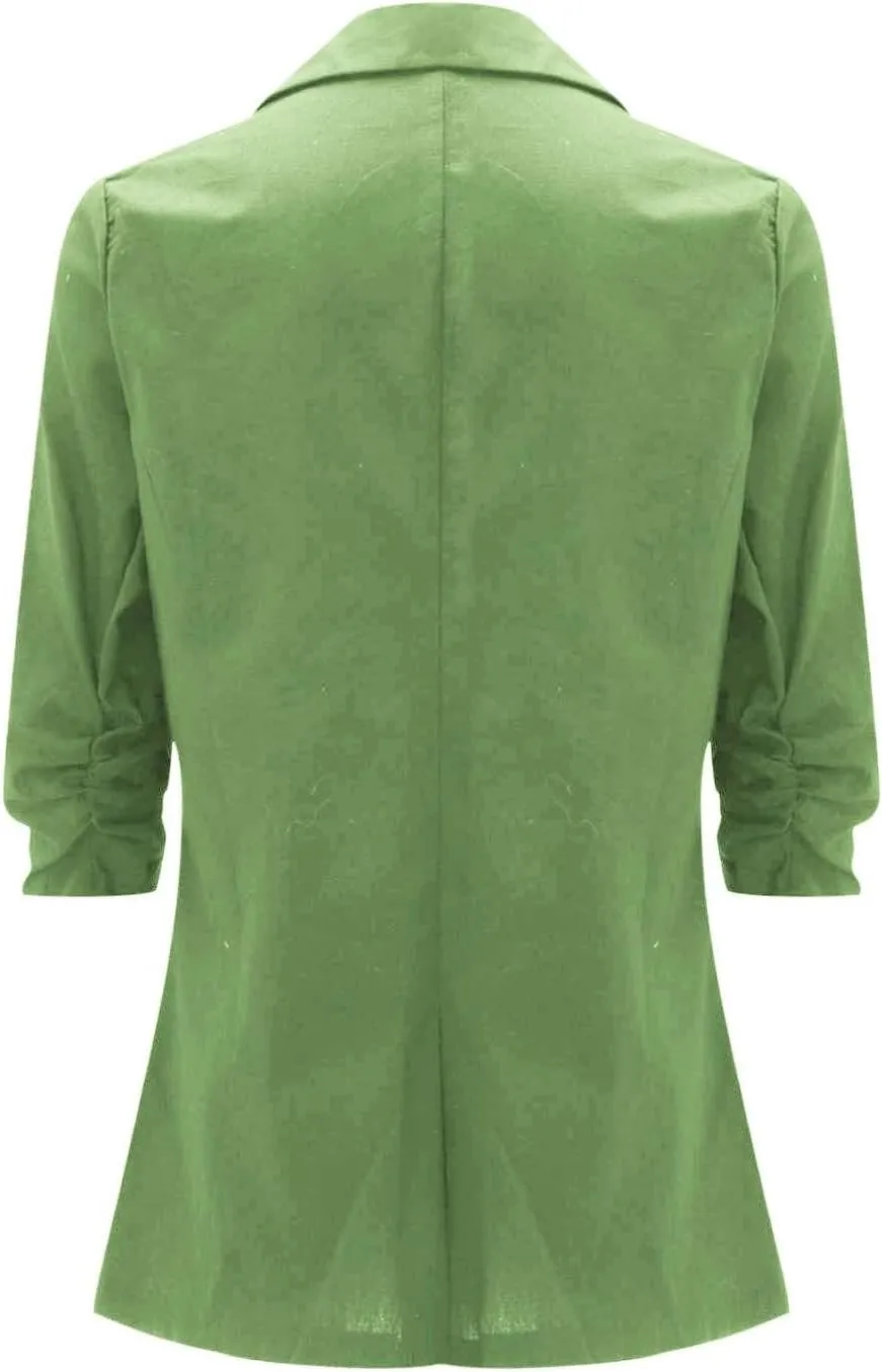 Linen Blazers for Women 2024 Work Women Blazer Long Sleeve Cute Fall Winter Jacket Baggy Herringbone Blazer