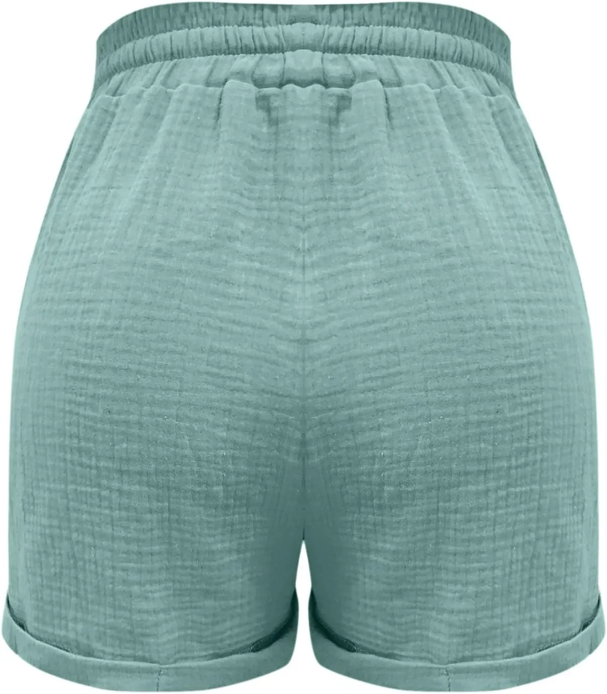 Linen Shorts for Women 2024 Summer Casual Comfy Shorts Drawstring Elastic Waist Lightweight Bermuda Shorts with Pockets