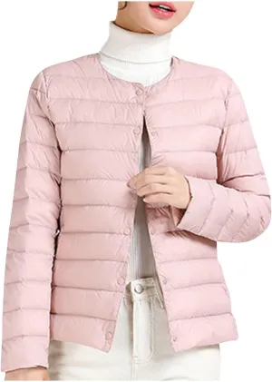 Lmdudan Plus Size Women Lightweight Quilted Puffer Jackets 2024 Winter Warm Down Coats Loose Comfy Outwear with Pocket