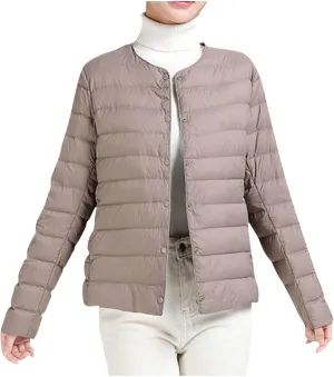 Lmdudan Plus Size Women Lightweight Quilted Puffer Jackets 2024 Winter Warm Down Coats Loose Comfy Outwear with Pocket