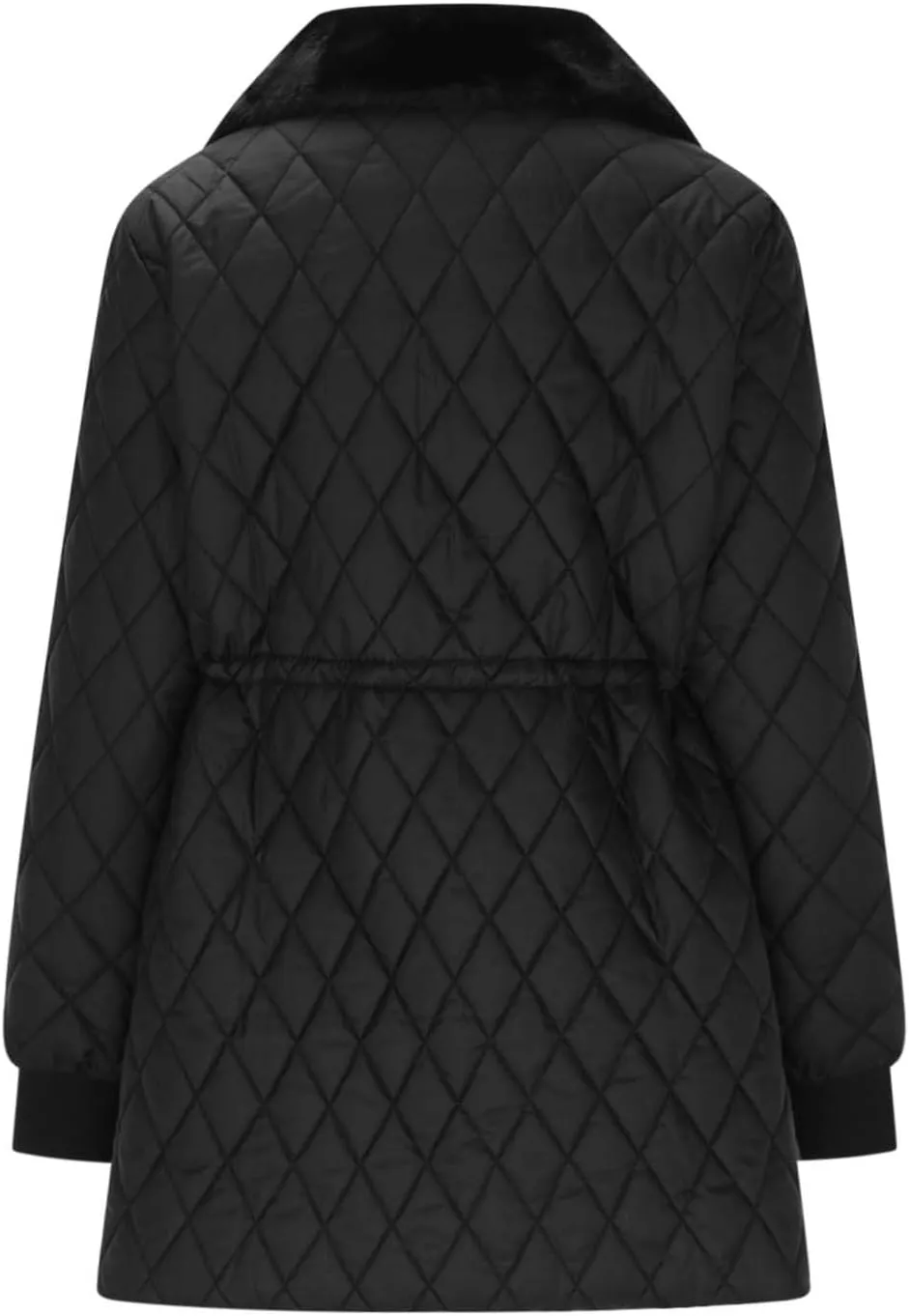 Lmdudan Puffer Jackets for Women 2024 Fashion Winter Warm Parka Coats Quilted Fitted Down Coat with Faux-Fur Lapel Collar