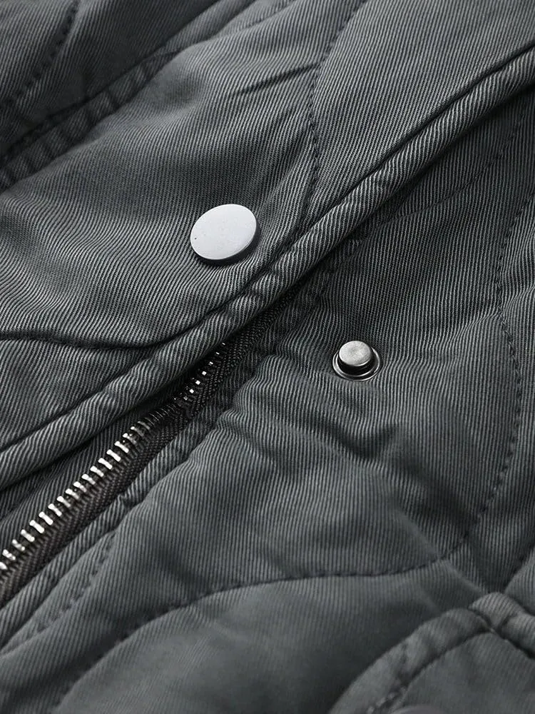 Long Length Bubble Puffer Parka Cotton Jacket Loose Pocket Cotton Jacket Womens Long Maxi Puffer Coat Down Jacket