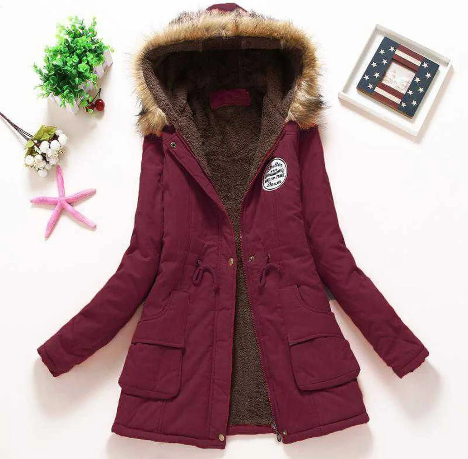 Long Length Quilted Puffer Parka Overcoat Women Slim Thicker Women'S Coat Womens Long-Sleeve Puffer Jacket Womens