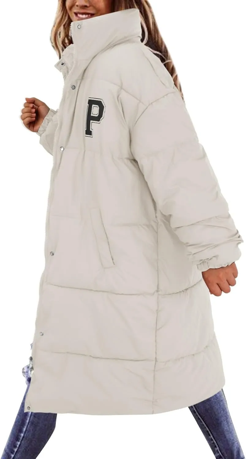 Long Puffer Jacket Womens with Hood Winter Down Jacket Casual Snow Parka Coat for Women